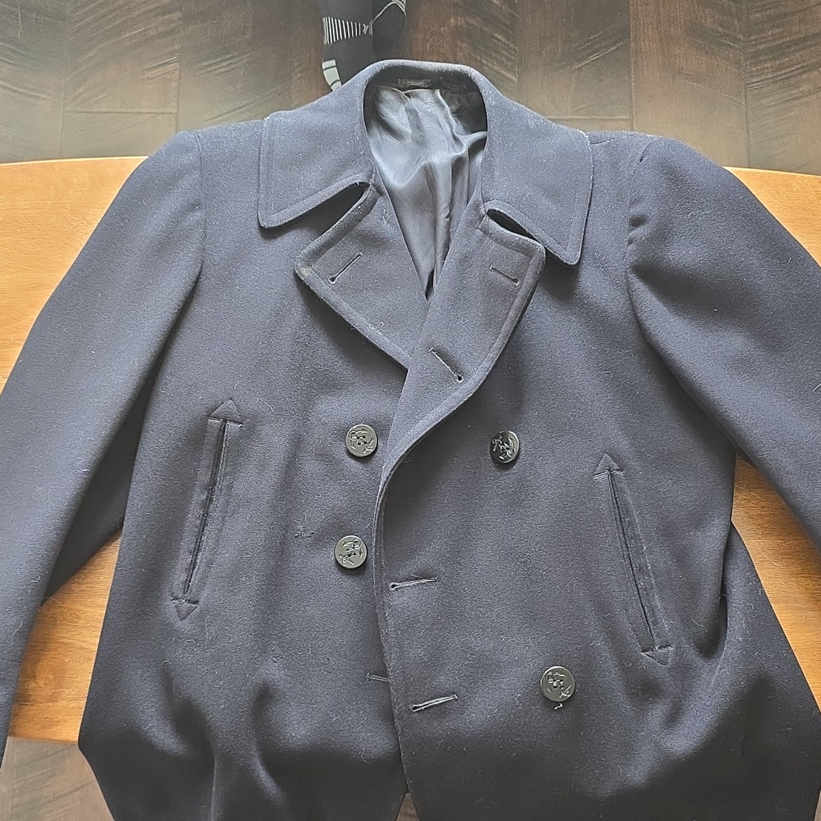 Naval Clothing Factory Vintage Black Peacoat Anchor Buttons ZYGA F13