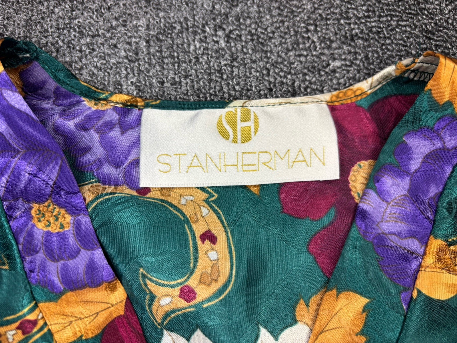 Vintage Stan Herman Floral Kaftan Lounger Dress