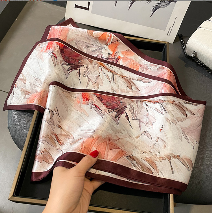 100% Mulberry Silk Scarf 150X15CM Women’s Long Double sided Printed Scarf NEW