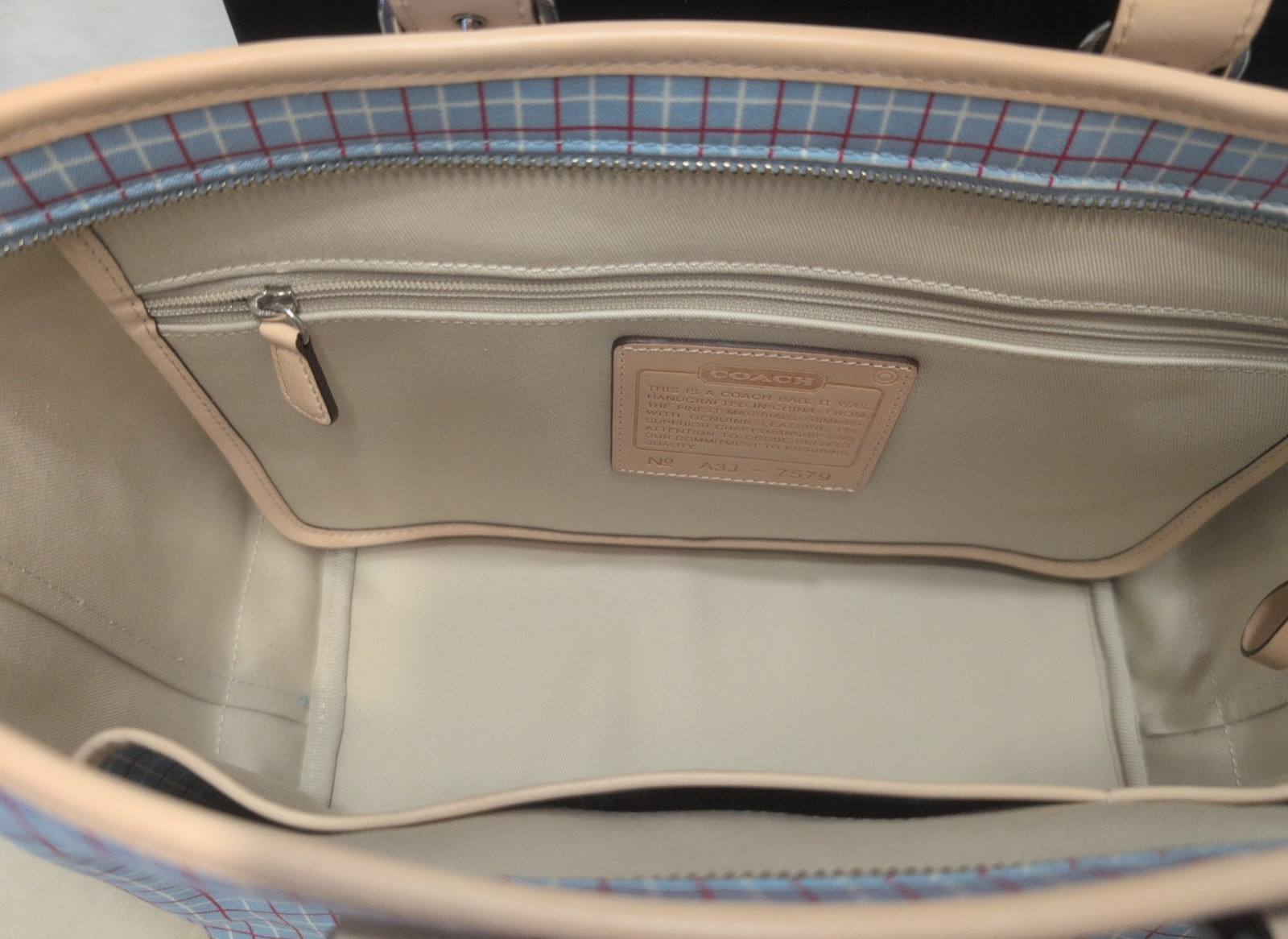 Vintage Y2K Coach Hampton Tattersall Tote Bag (Style # 7579)