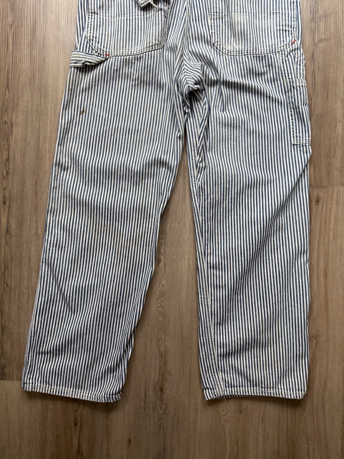 50s VINTAGE Penneys Pay Day Hickory Stripe Bib Overalls Size 34 Sanforized