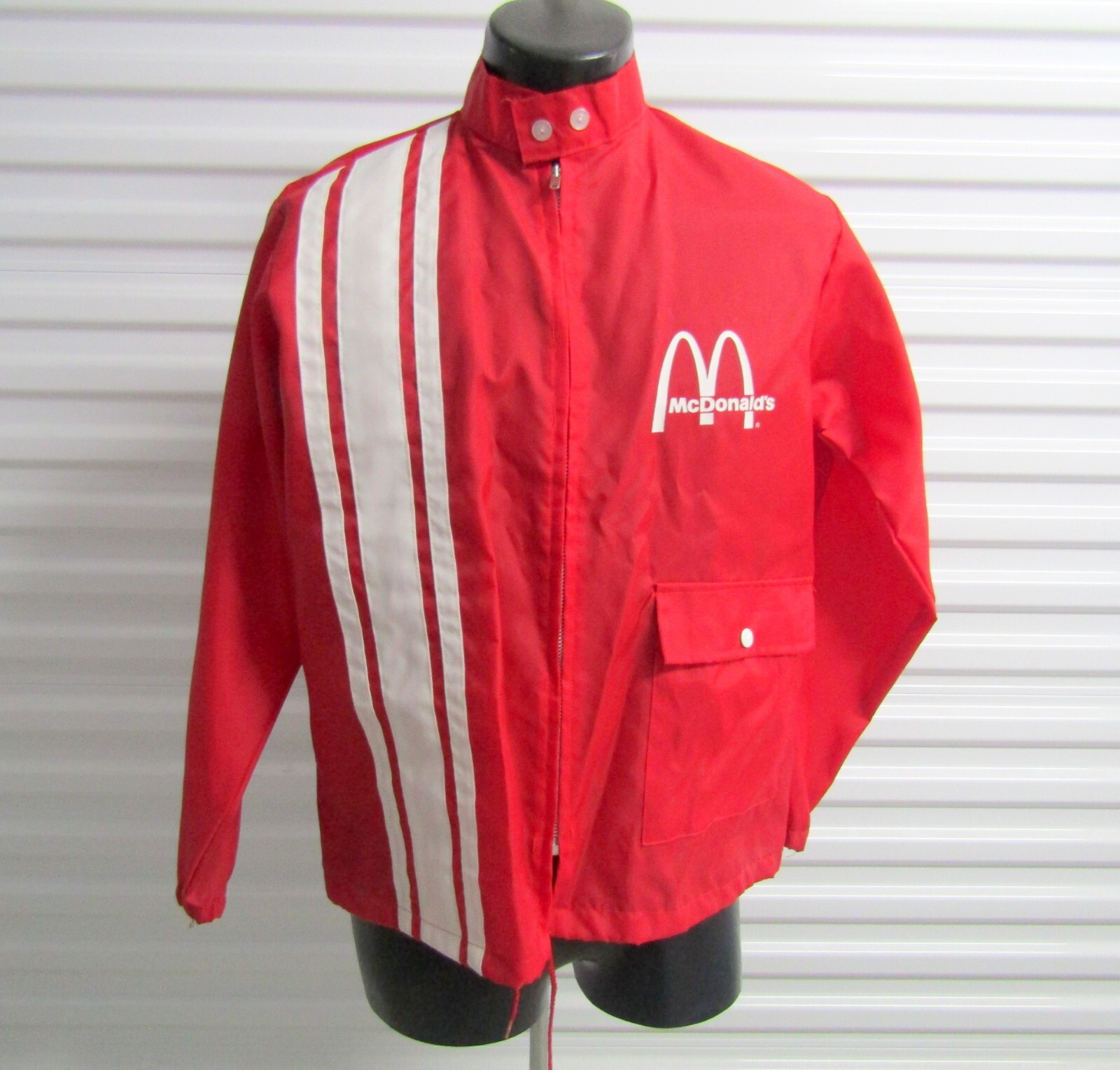 Vintage McDonald’s Restaurant Red Nylon Jacket by Ebert Sportswear Size M