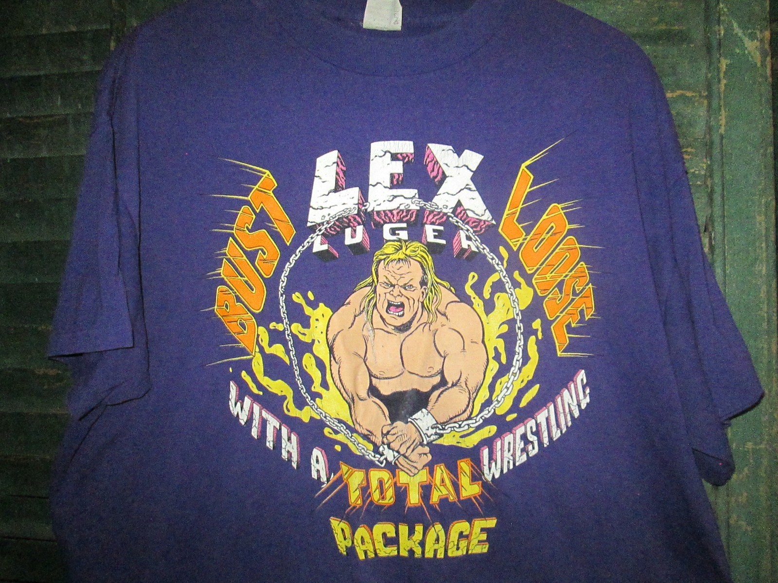 1992 Vtg 90s LEX LUGER Authentic Original WCW Wrestling wwf Bust Loose T Shirt