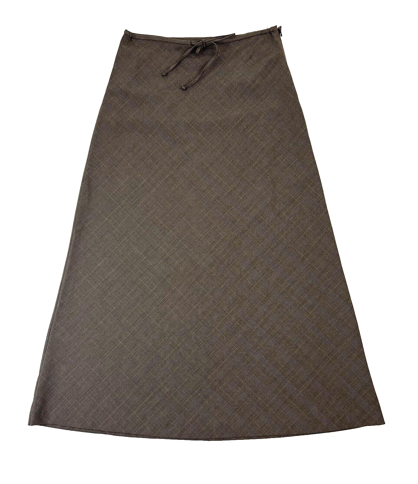 Old Navy Y2K Skirt Sz 4 Brown Tweed Drawstring Maxi A-line Grunge Preppy Modest