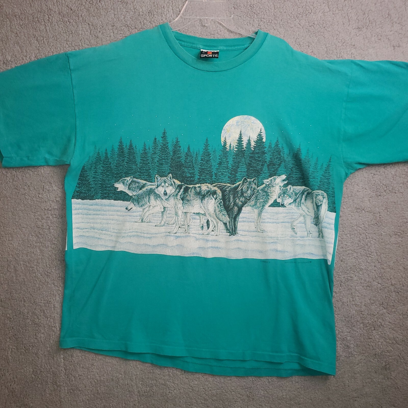 1991 National Wildlife Federation TShirt L Wolves Wolf Two Sided Single Stitch