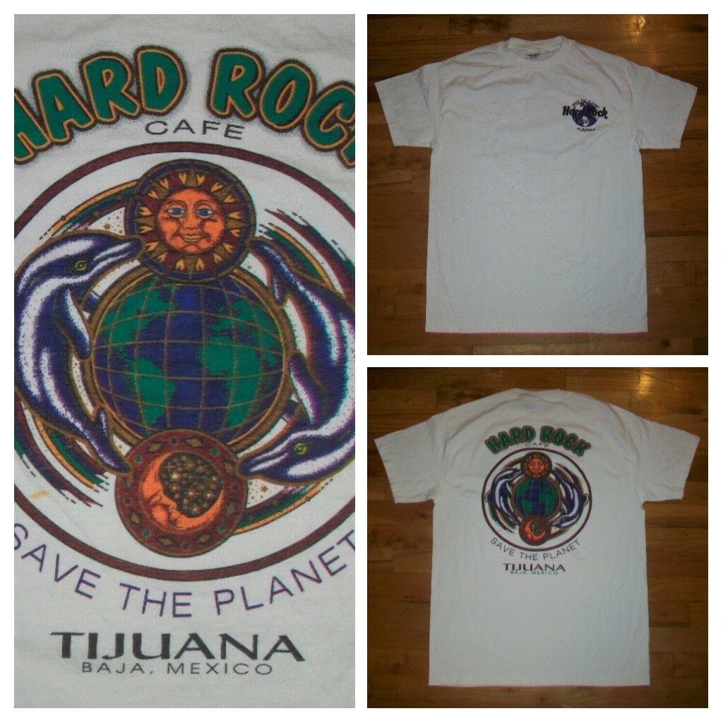 vintage Hard Rock Cafe Tijuana Baja Mexico Save The Planet Dolphin Earth t shirt