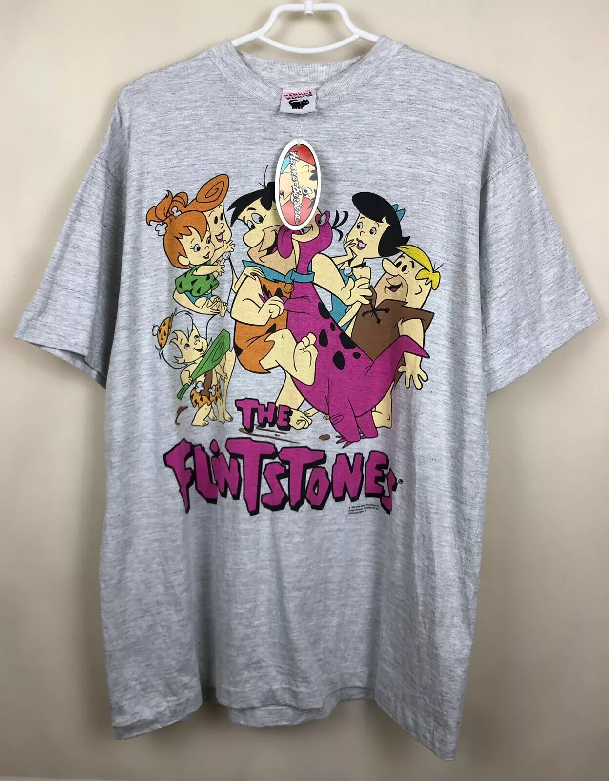 Vintage 90s Hanna Barbera 1994 The Flintstones Family T-Shirt Cartoon Promo TV