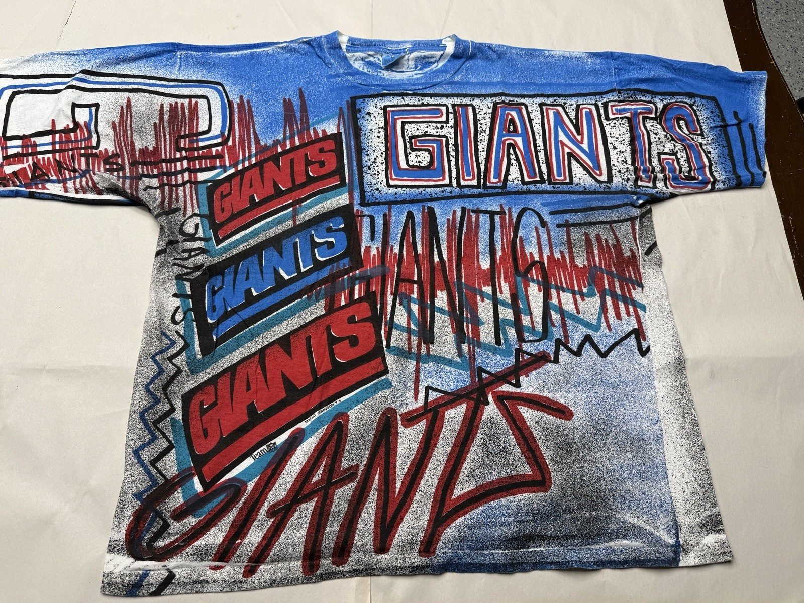 Vintage Magic Johnson T’s New York Giants AOP All Over Print Shirt Size XL