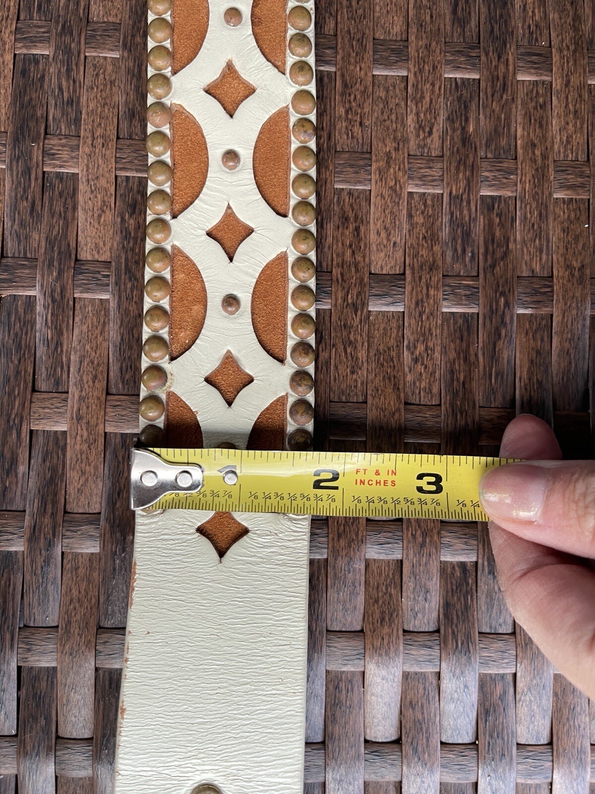 S M Upcycled Leather And Suede Belt Cream Brown By Nyovee 32