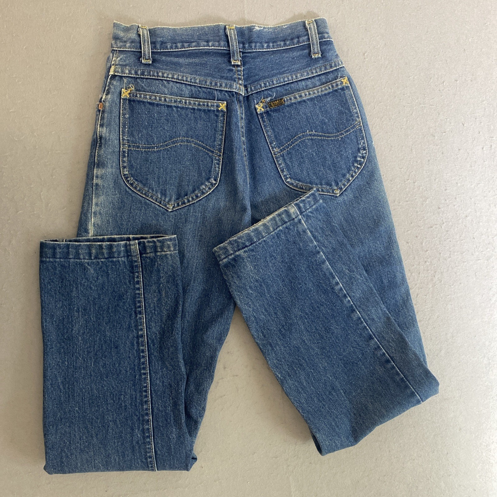 Vintage Lee Riders Blue Jeans Union Made in USA 25×27 Regular Straight Fit Faded
