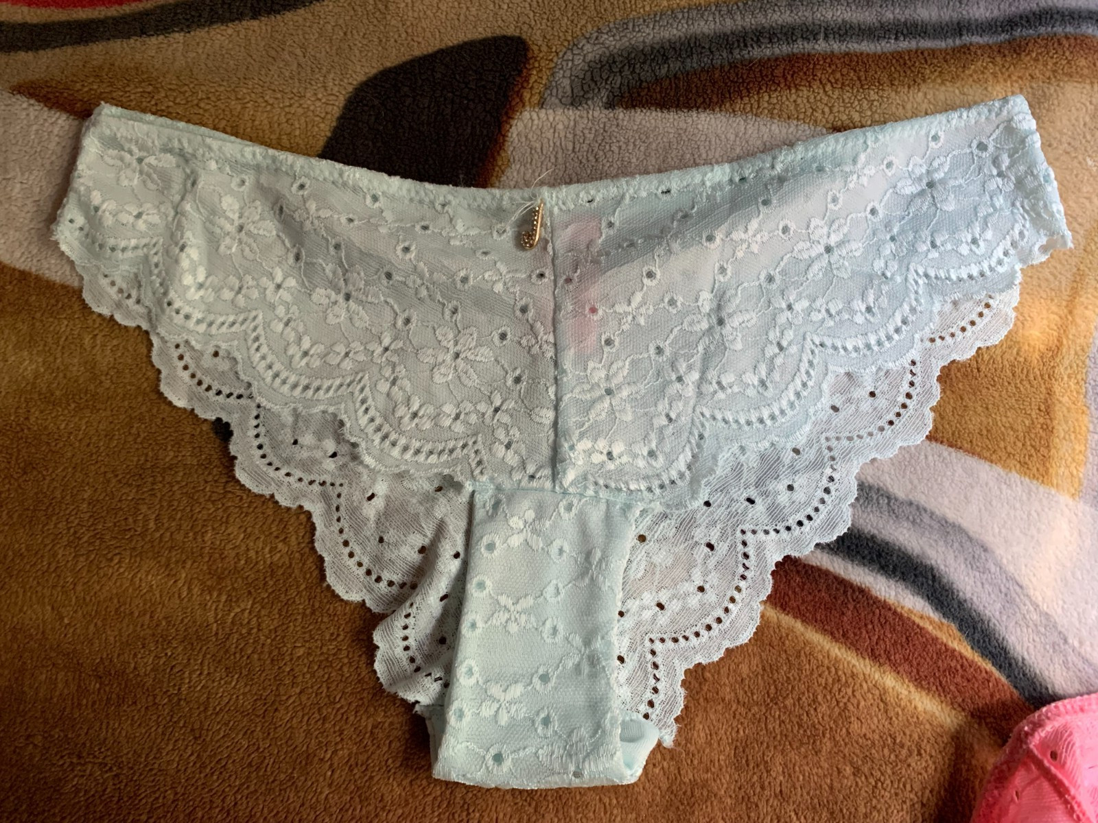 4 Pair Nylon Panties Floral Lace Bikini Size 6 Medium Silky Soft Comfy