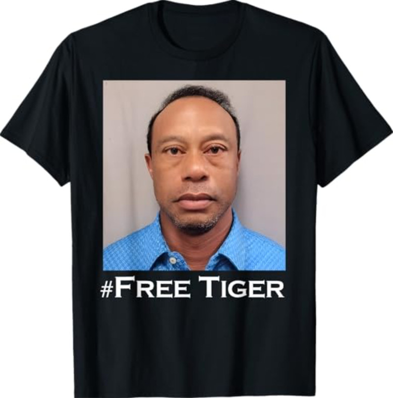 Free Tiger Shirt Golf Goat Celebrity Sports Funny Meme T-Shirt