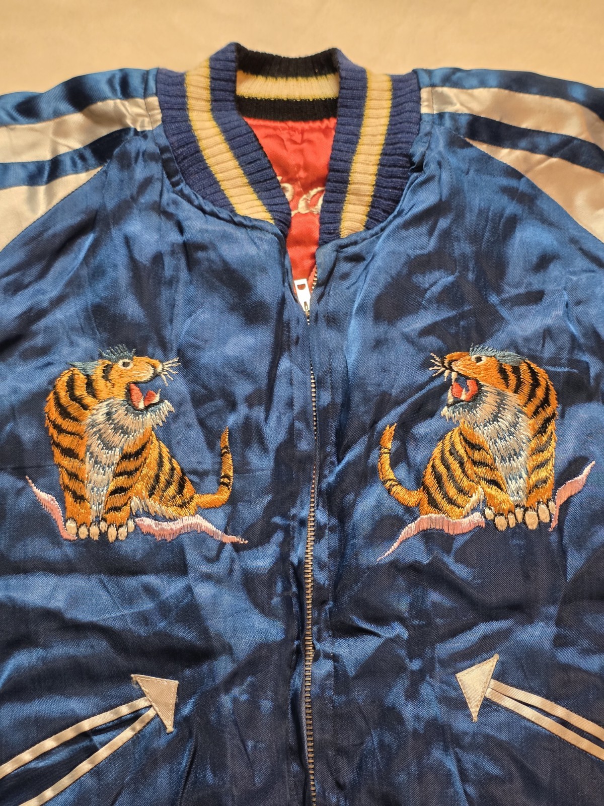 1950s Japanese Reversible Sukajan Medium Souvenir Jacket True Vintage Tiger