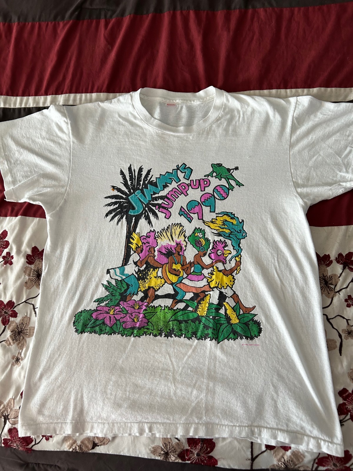 VINTAGE JIMMY BUFFETT 1990 Jump Up Tour T-shirt X-Large EXC- 2-sided