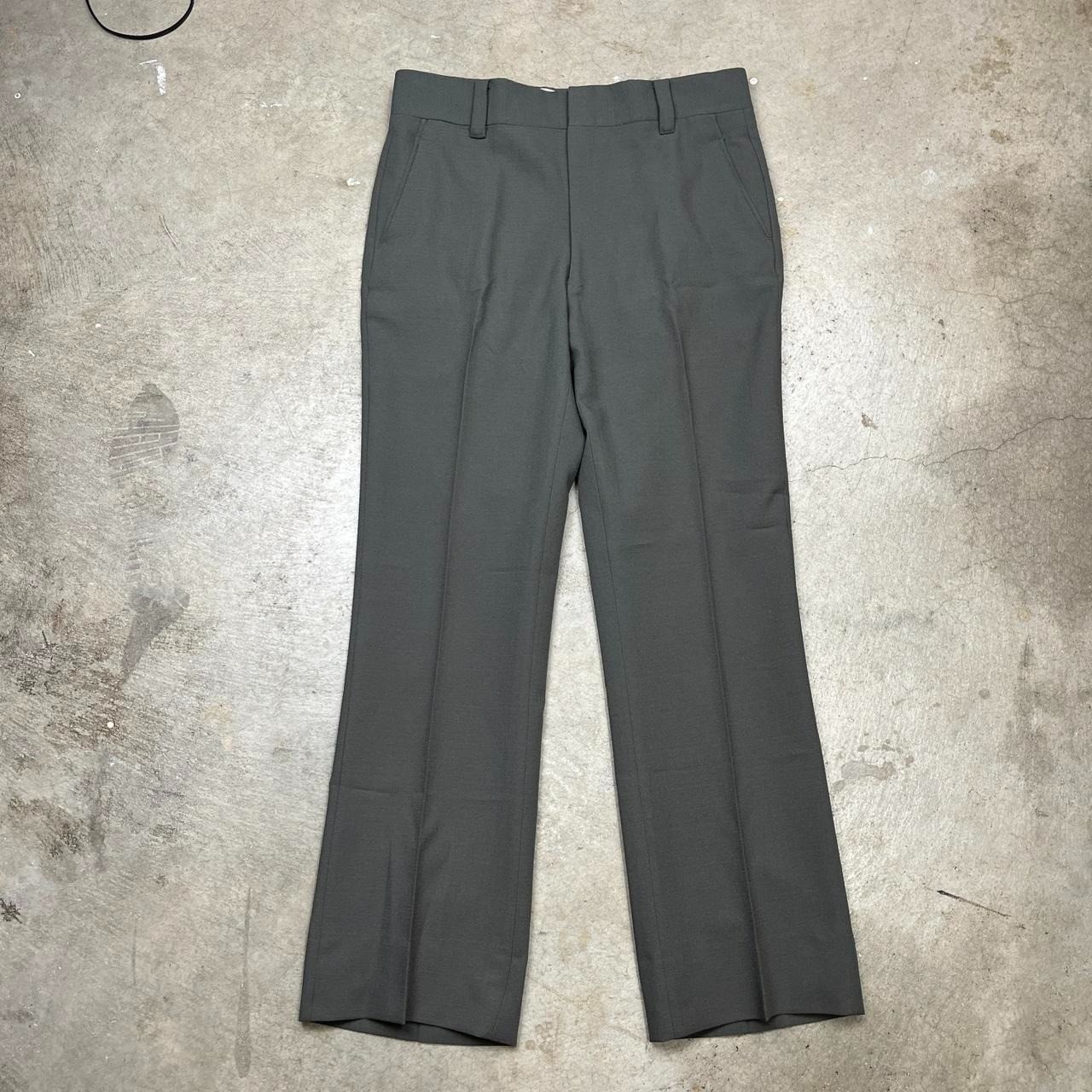 Vintage 70s Trousers Green flat front slacks talon zipper 33×31