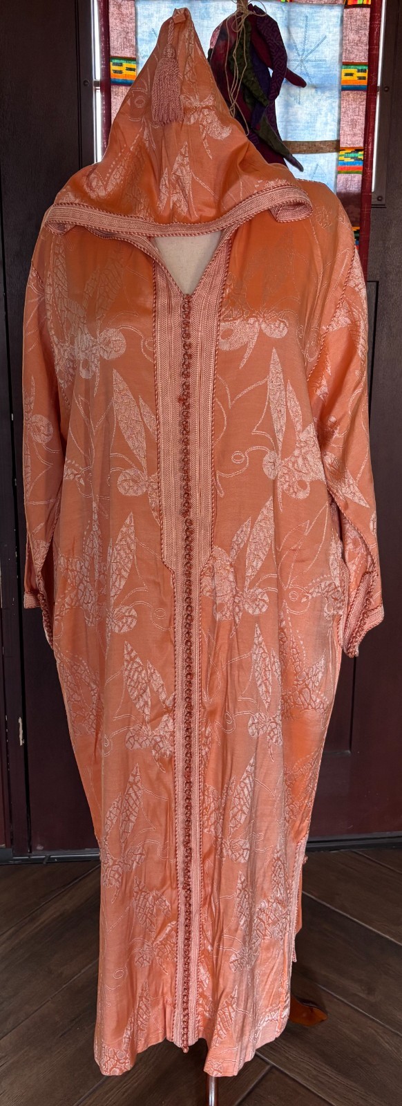 Vtg mid 60’s – 70’s Moroccan Caftan Hooded Djelaba Sz M-L