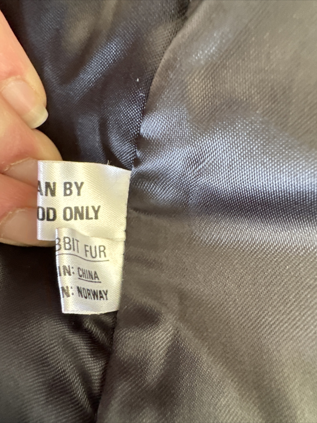 Vintage Black Dyed Rabbit Fur, 100% Genuine, Size S With Fox Tales