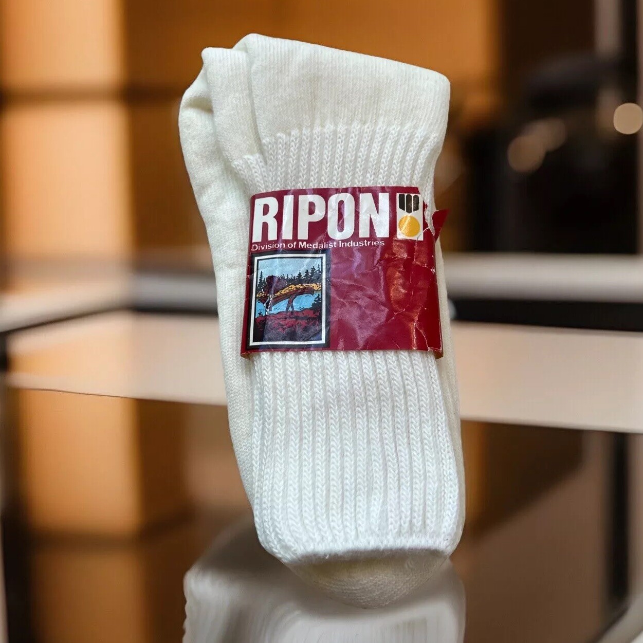VTG Socks Ripon All Pro Terry Lined Hiking NOS Medalist 10-13 USA Crew 80s.