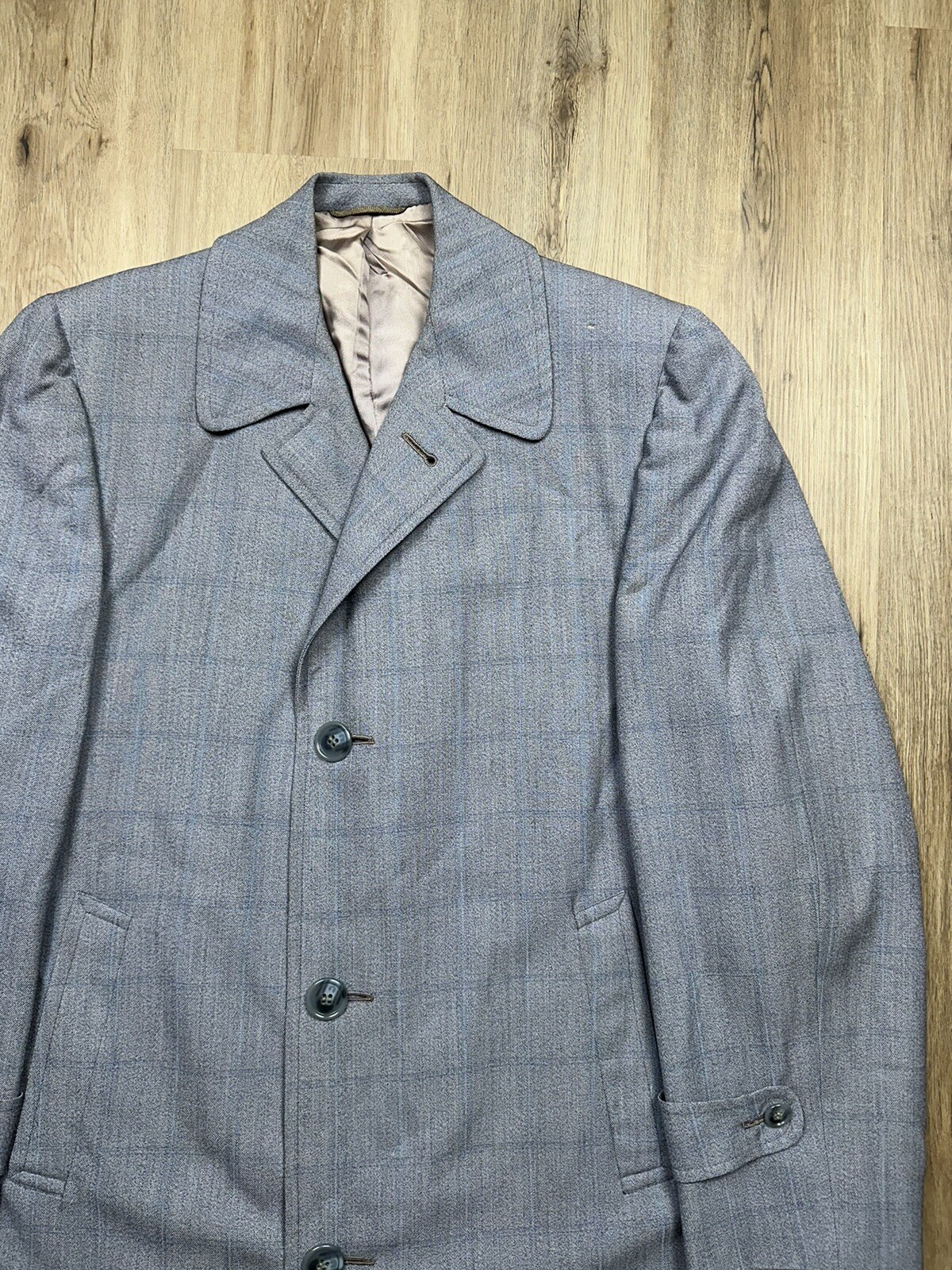 50s VINTAGE Hyde Park Clothes Bespoke Overcoat Size 44 Men’s Formal Tailored
