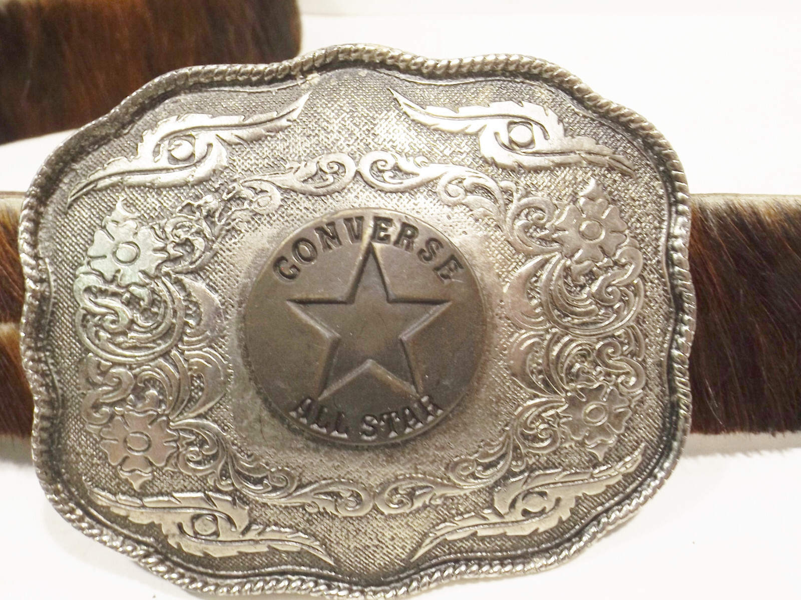 Beautiful Vintage Converse All Star RF 002 30 Leather/Ha Belt With Metal Buckle