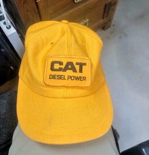 Cat Diesel Power Snapback Baseball Hat Louisville Mfg. Trucker Yellow Vintage