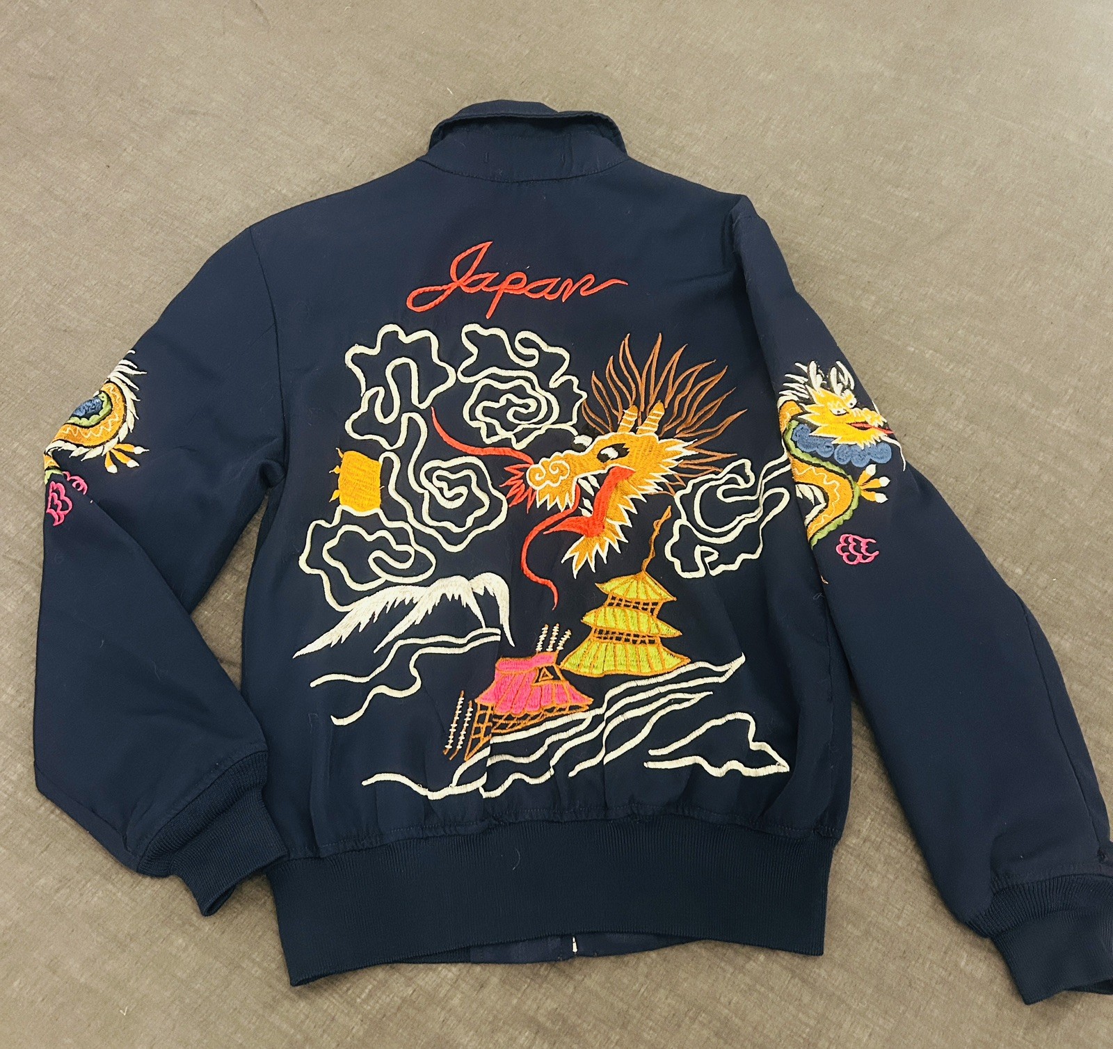 Japanese Sukajan inspired embroidered U.S. Navy Bomber Jacket