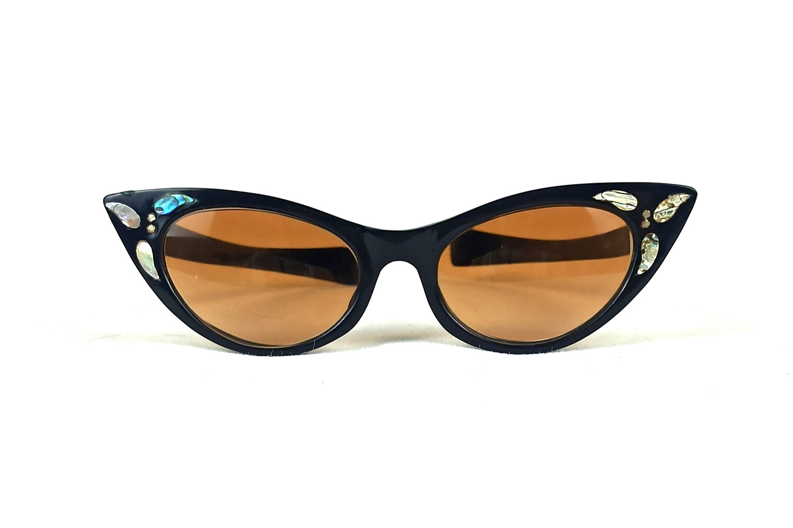 Vintage Cat Eye Sunglasses 50s Paris Design Very Rare Party Black Shades NOS