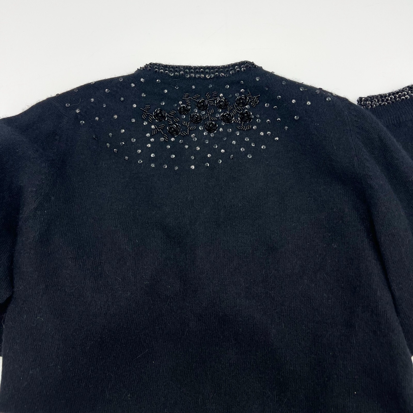 I Did It by Mathew H. Vintage Beaded Wool & Angora Sweater Cardigan, Lined. Sz S