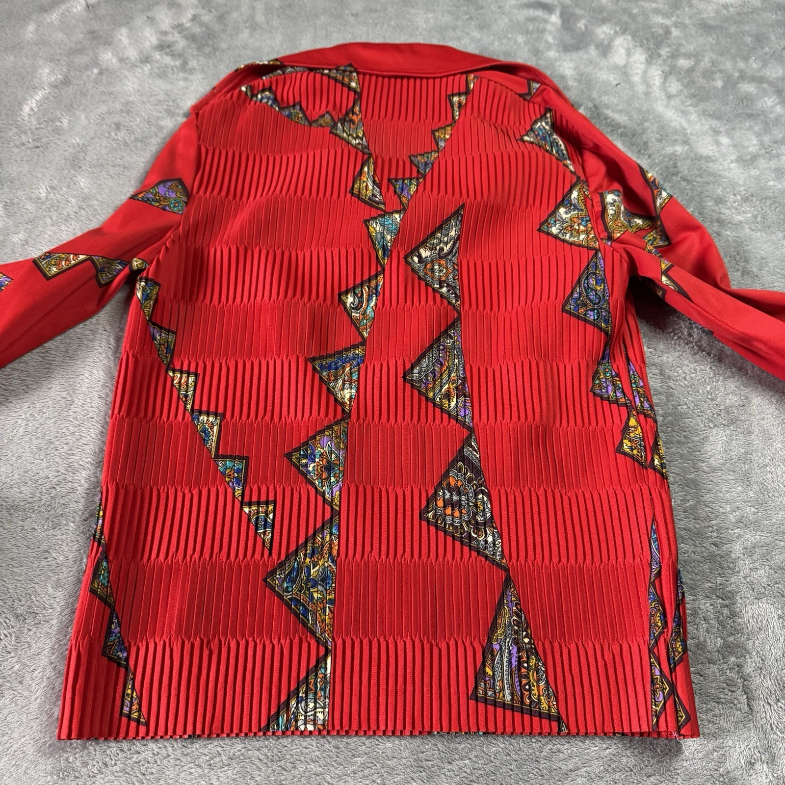 VTG 80s Hal Ferman Geometric Smocked Collared Shirt Womens S Victorian Art Retro