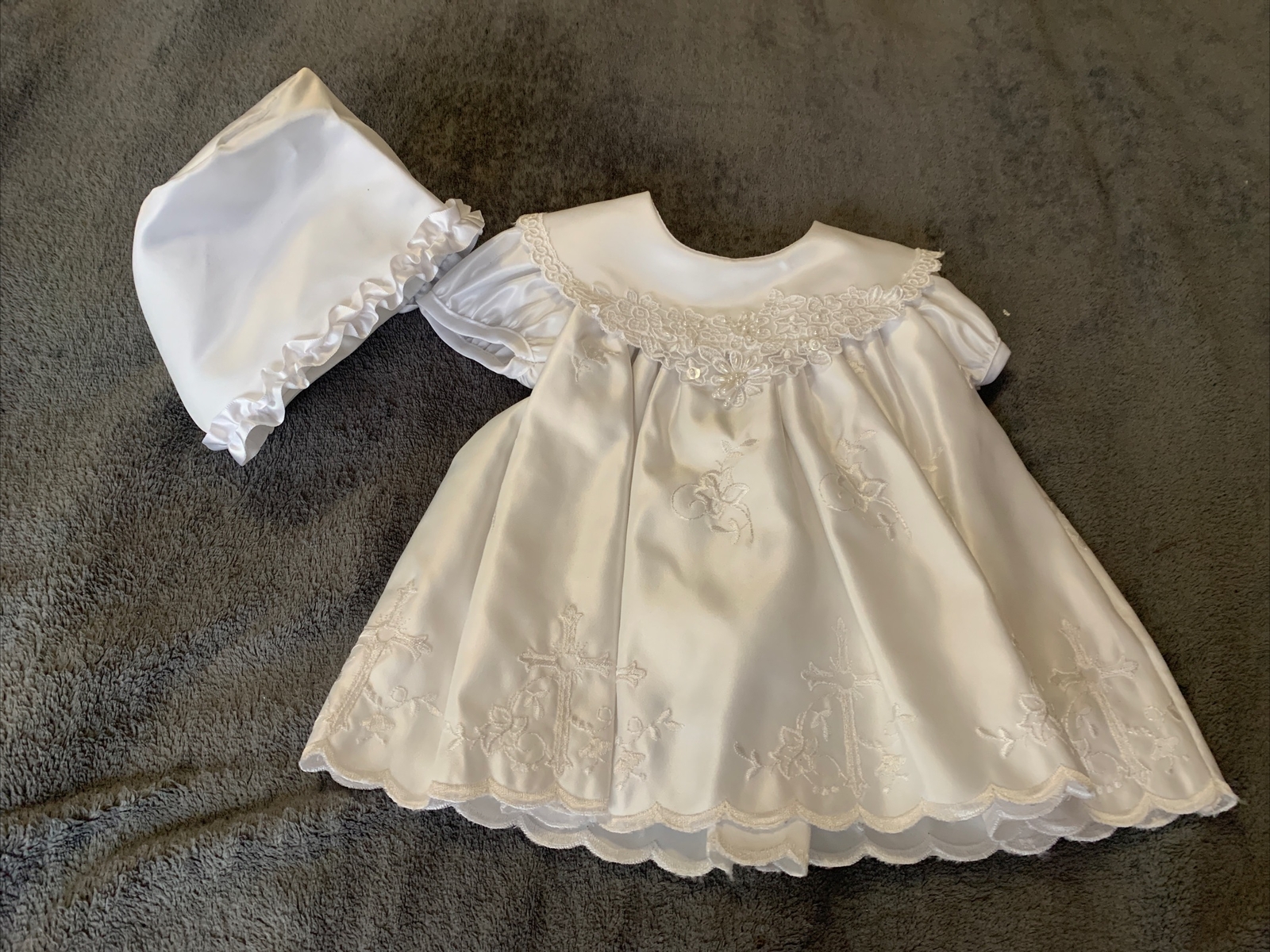 Unbranded Christening Dress Infant USA Vintage? Size 6-9 Months White