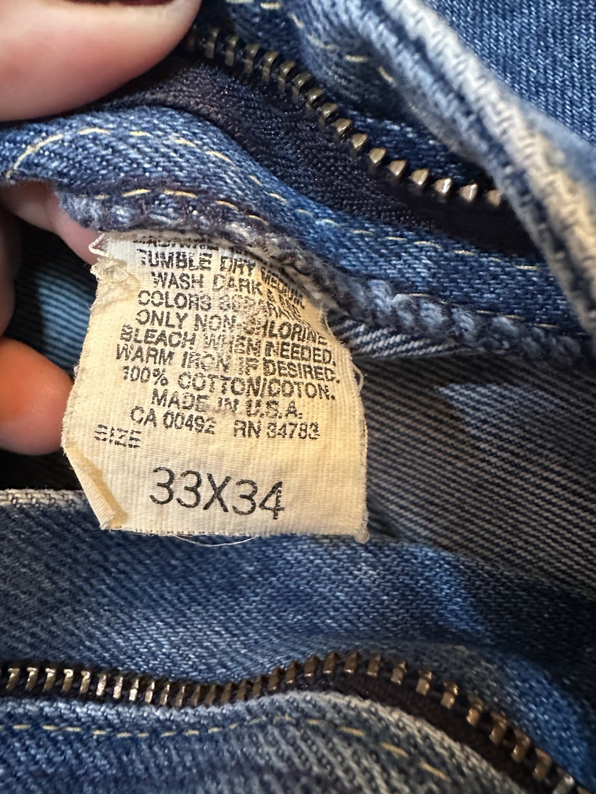True Vintage 70s Lee Riders Denim Jeans Union Made in USA 33×34