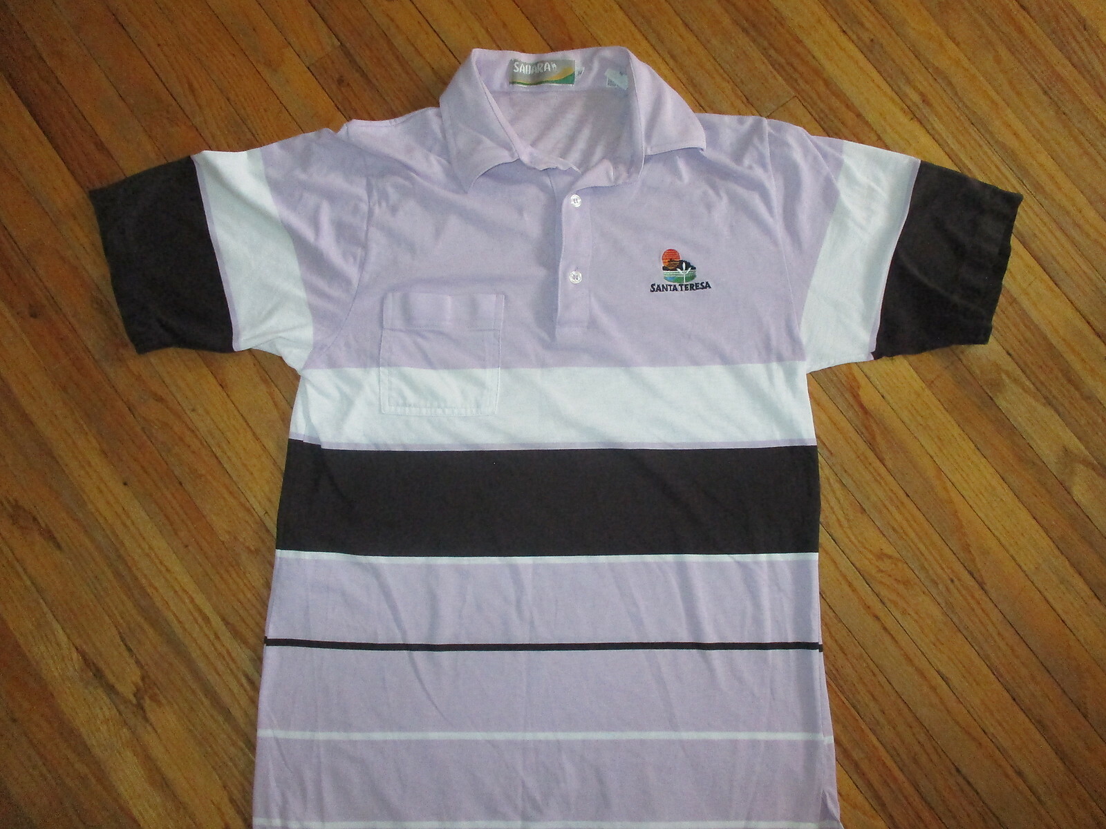 vtg 1980s SANTA TERESA GOLF POLO SHIRT San Jose California Course Sahara SMALL