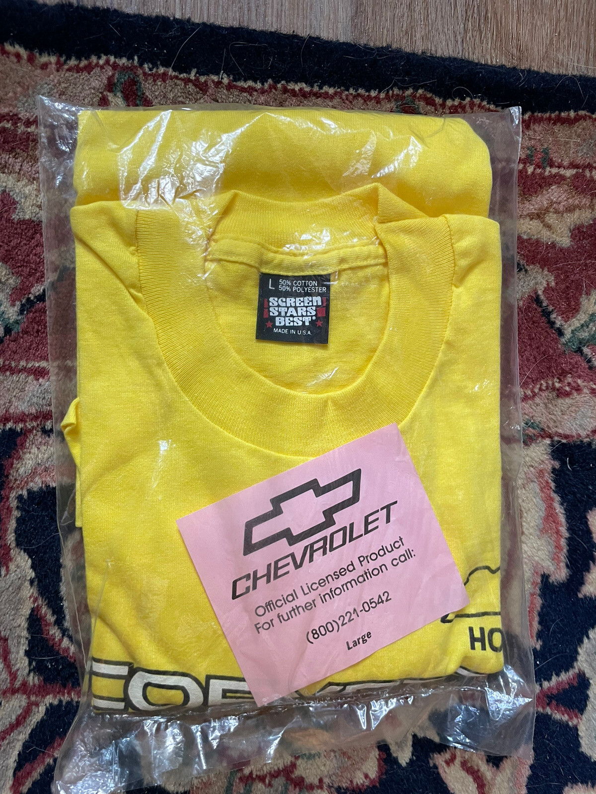 VINTAGE RACING CAR CORVETTE ZR1 1991 TEE SHIRT YELLOW UNOPENED