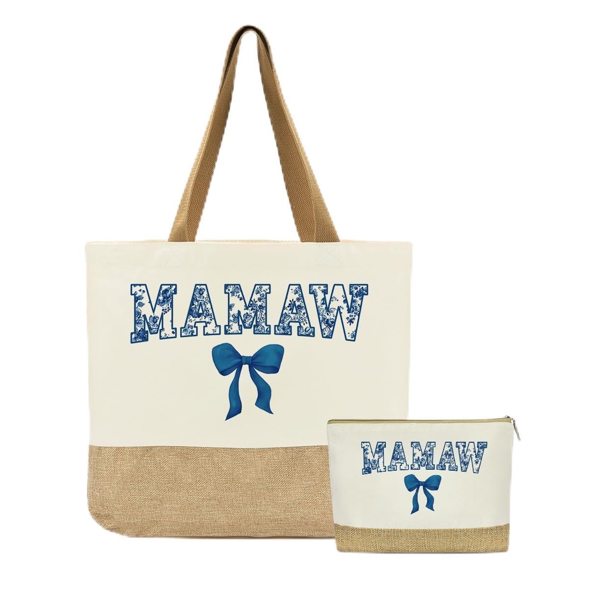Mamaw Bag, Gifts, Gifts for Mom Grandma, 18 x 14 inches, Blue