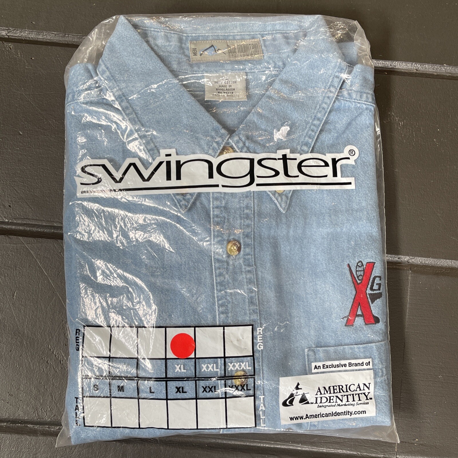 X Games Long Sleeve Button-up Shirt 🔥 SWINGSTER Men’s XL Light Wash Y2K Vintage