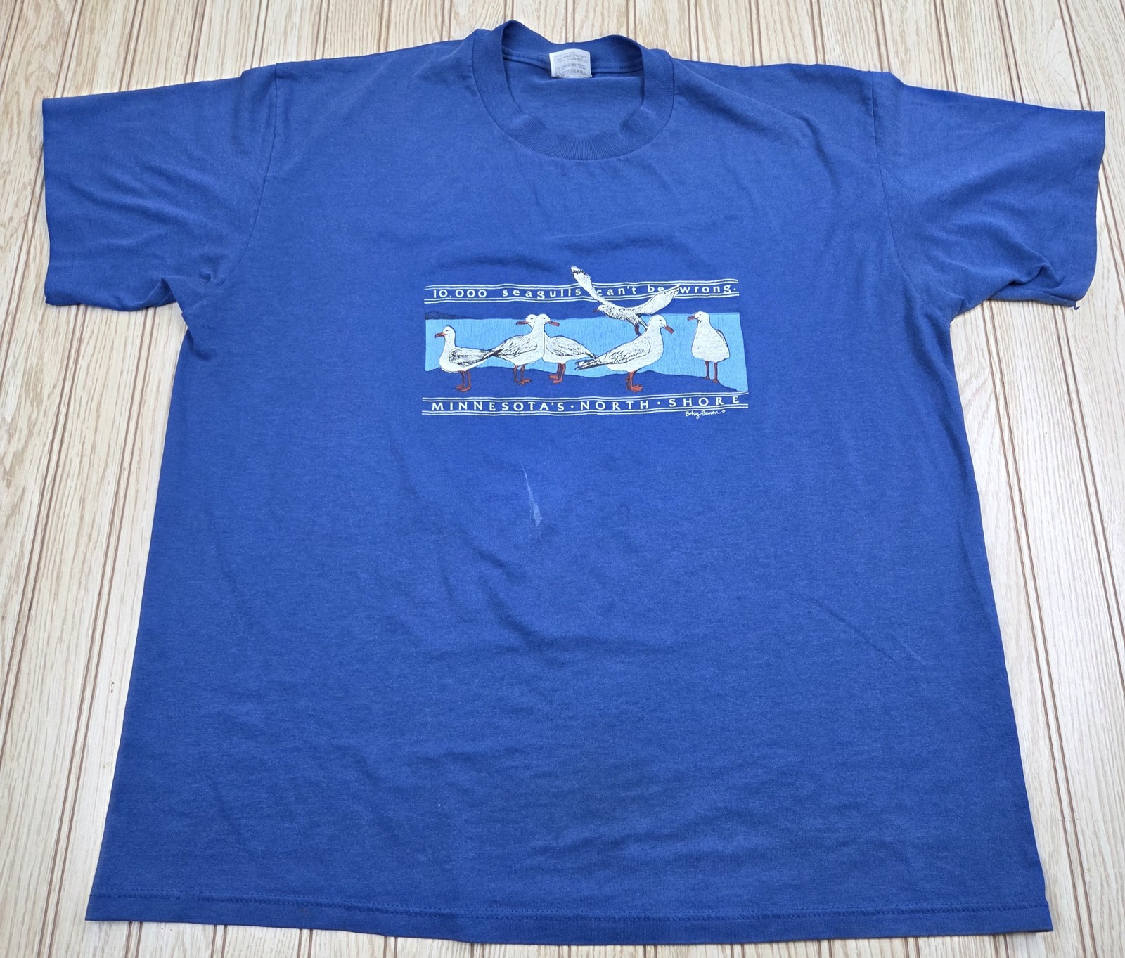 vtg 80s Stedman Duluth Minnesota North Shore Seagull Shirt XL USA Grand Marais