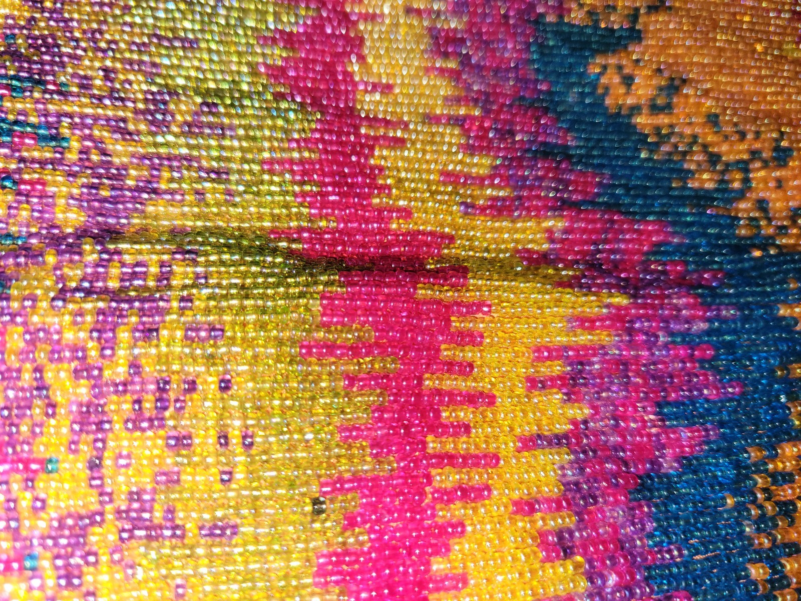 Moyna New York Beaded Clutch Handcrafted Orange Blue Fuchsia Gold Purple