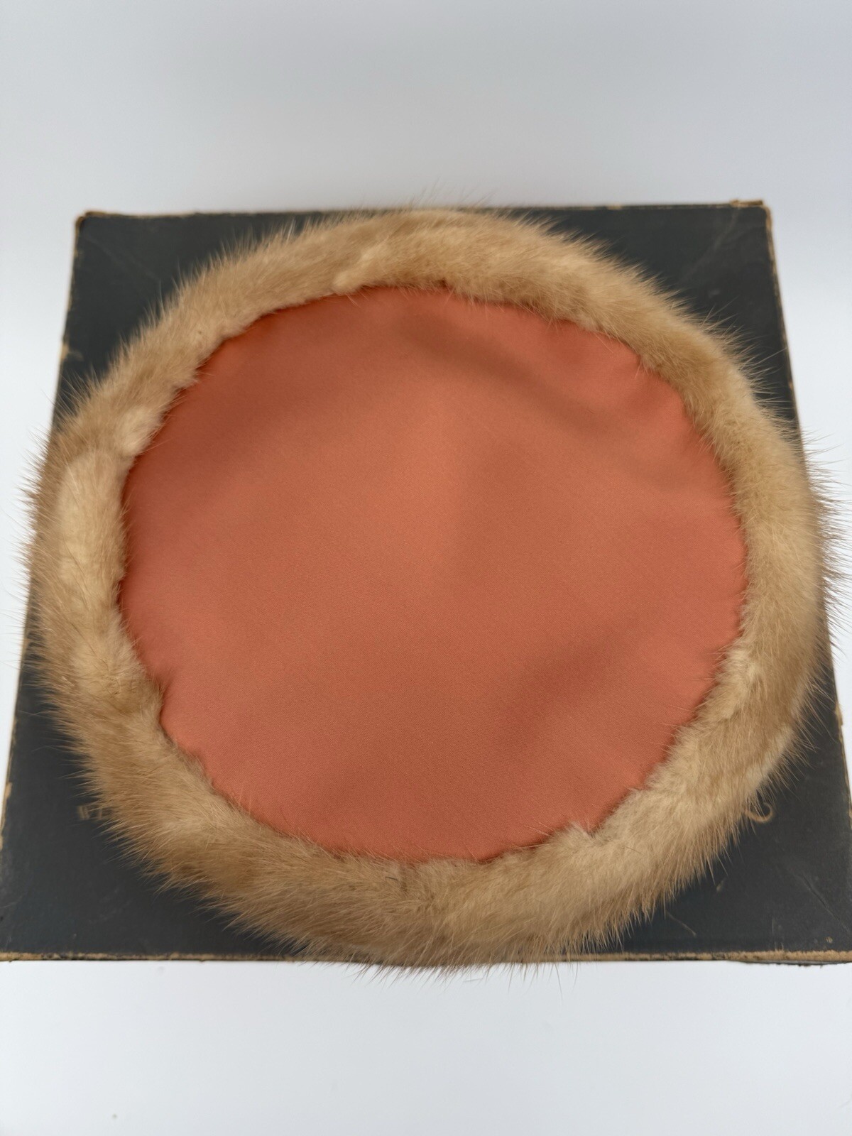 Mink Pink Pillbox Hat VTG Satin Trimmed Veeda Louisa Weinstock Lubin & Co