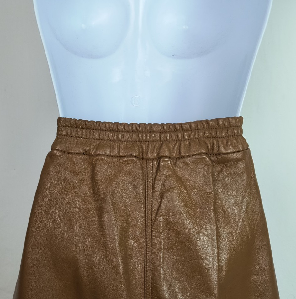 VTG BIELLA GENUINE LEATHER PANTS COGNAC SIZE SMALL FULLY LINED STYLED IN FRANCE