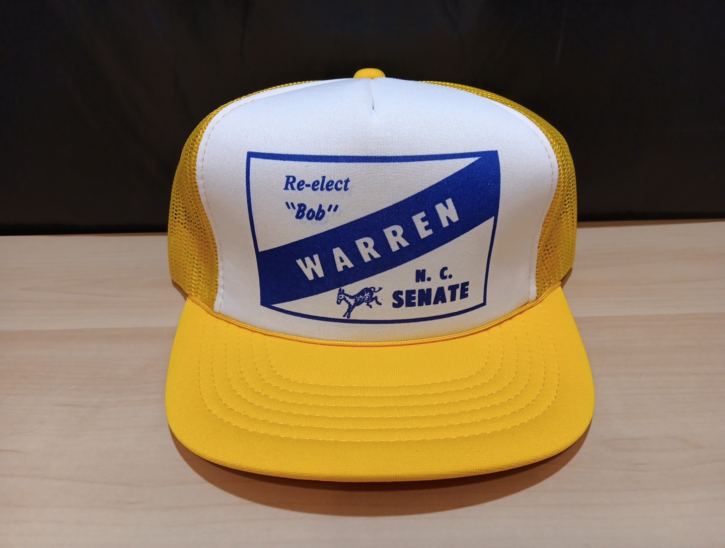 Vintage 1980s Political Snapback Trucker Hat Bob Warren NC North Carolina Senate