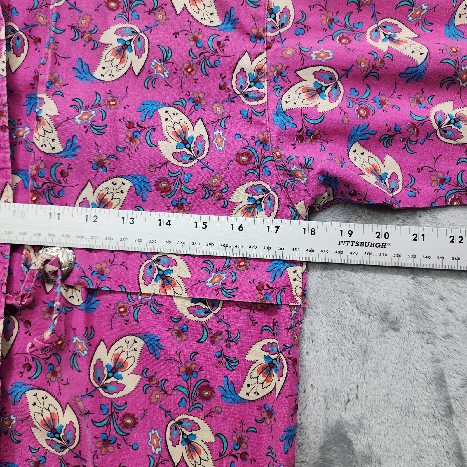 Vintage Frontier Series Top Womens S Pink Floral Long Sleeve Western Cowgirl