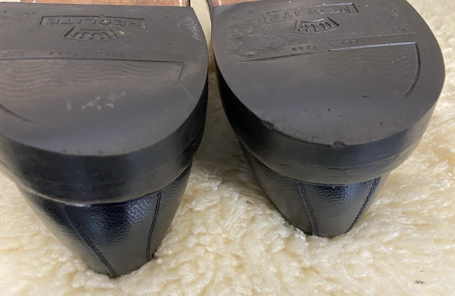 Vtg 1960’s Men’s Custom Made Plain Toe Oxfords~Black~BW Atkins, Wash, DC~Sz 11D