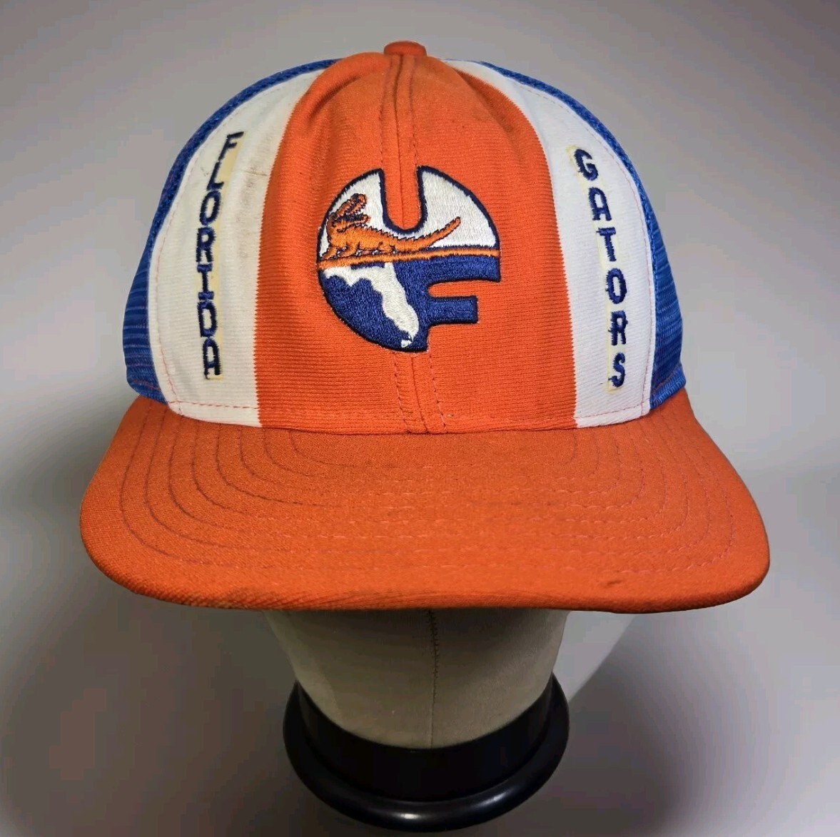Vtg Florida Gators Lucky STRIPE MESH TRUCKER SNAPBACK USA – BROKEN STRAP