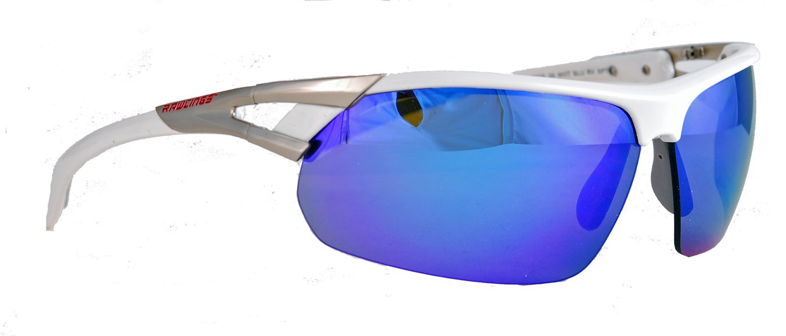 Rawlings 28 Sunglasses White Semi Rimless Silver Frame / Blue Mirror Lens (new)