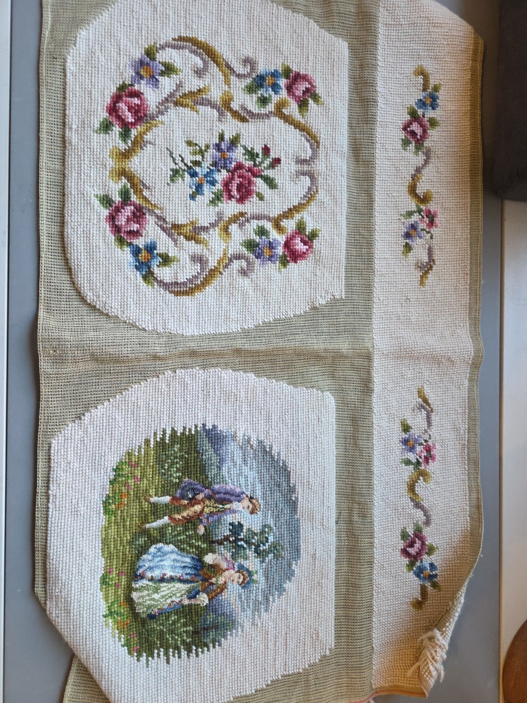 Vintage Handmade Finished Needlepoint Purse Pattern 12″x10″