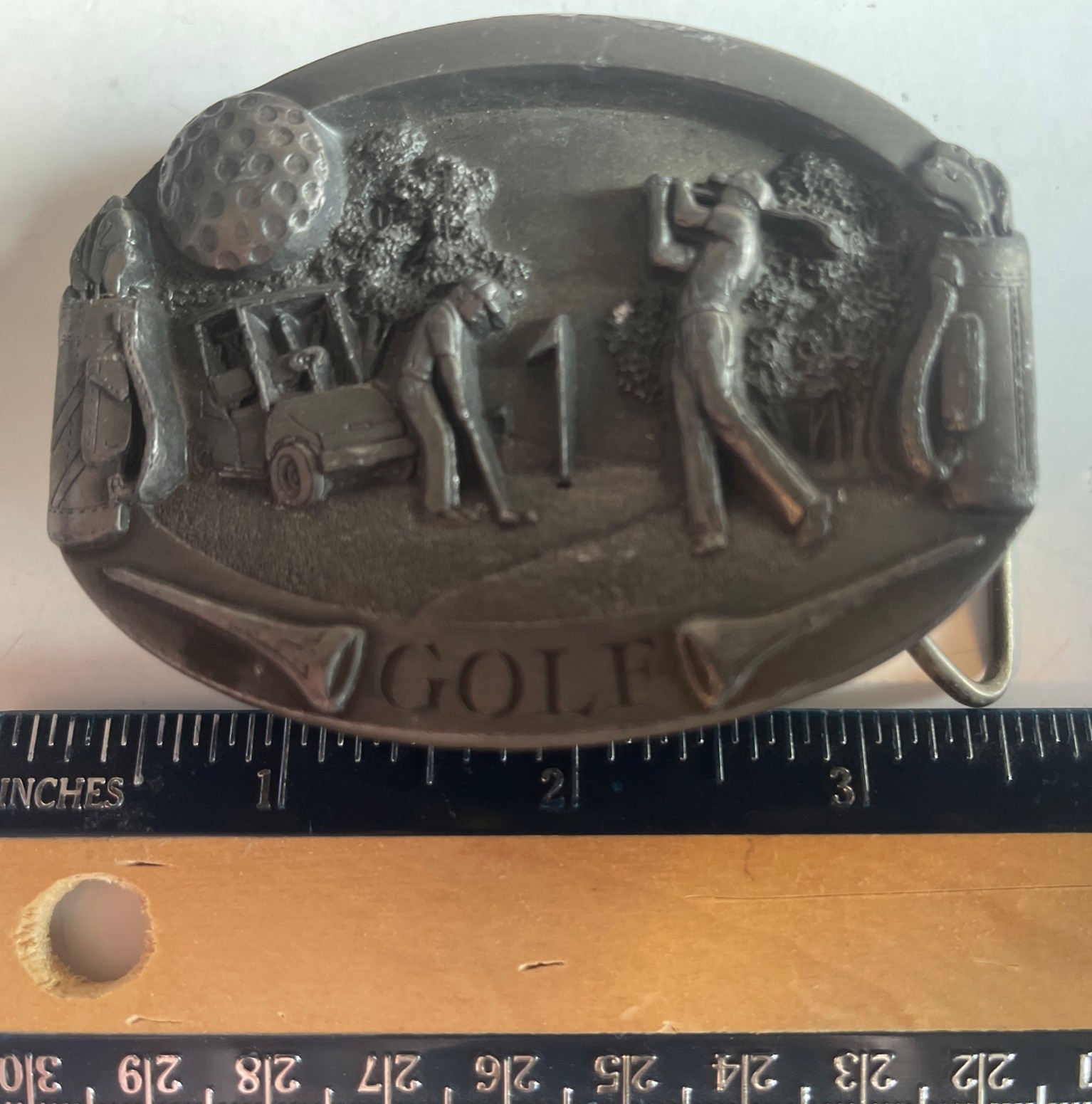 Vintage Belt Buckle Golf Masterpiece 3.5 inches BA-196 Buckles Of America