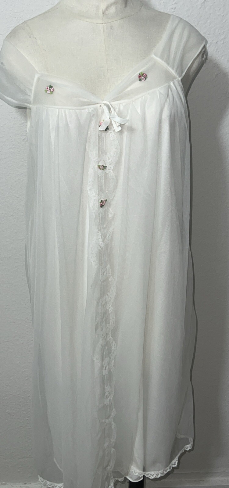 Vintage 60s Radcliffe Bridal sheer Peignoir Robe Set White