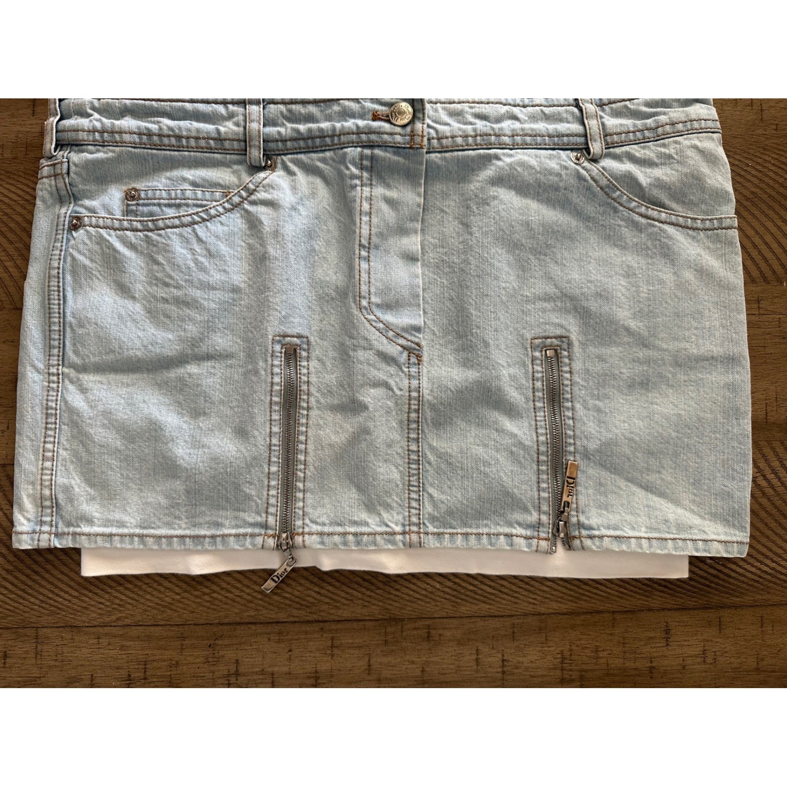 Archival Christian Dior Boutique Y2K Zipper Denim Skirt (Galliano Era)