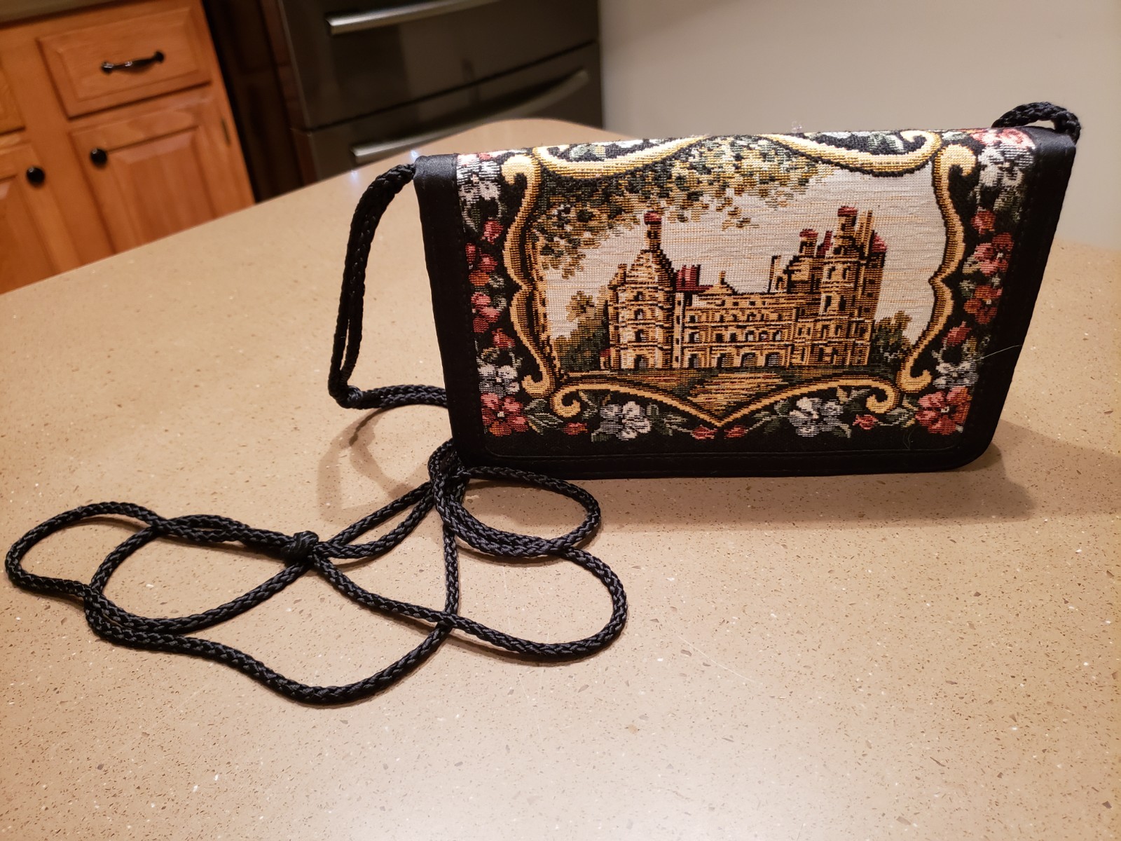 Vintage French Scene Tapestry Purse
