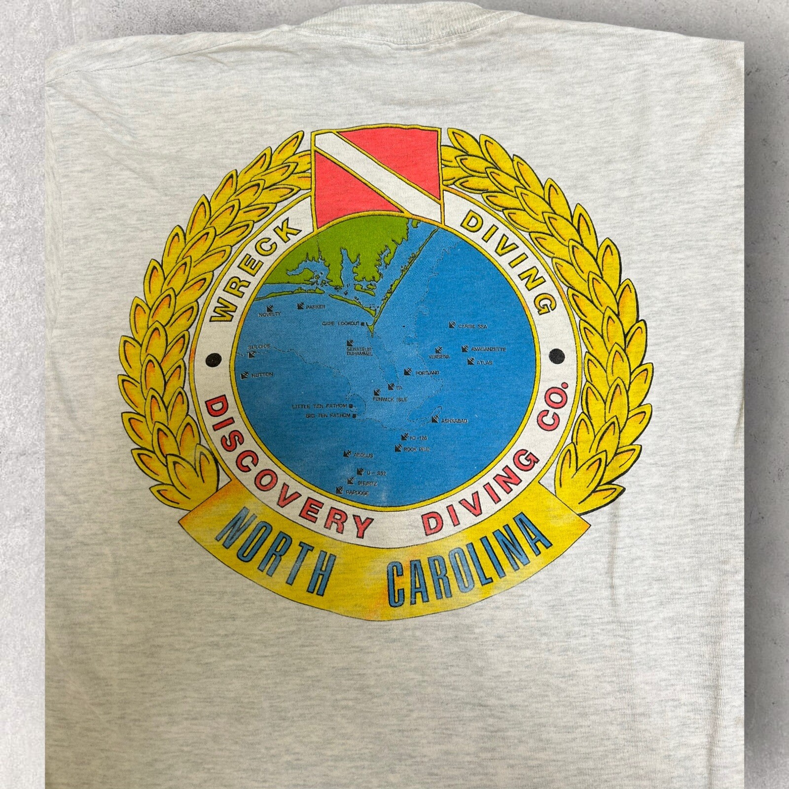 VintageScuba Diving Club Single Stitch T Shirt Gray Size Small